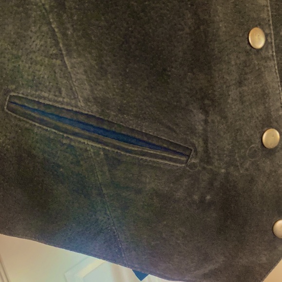 Genuine Nubuck Leather Snap Front Braided Strap with adjustable tie back vest - Picture 5 of 12